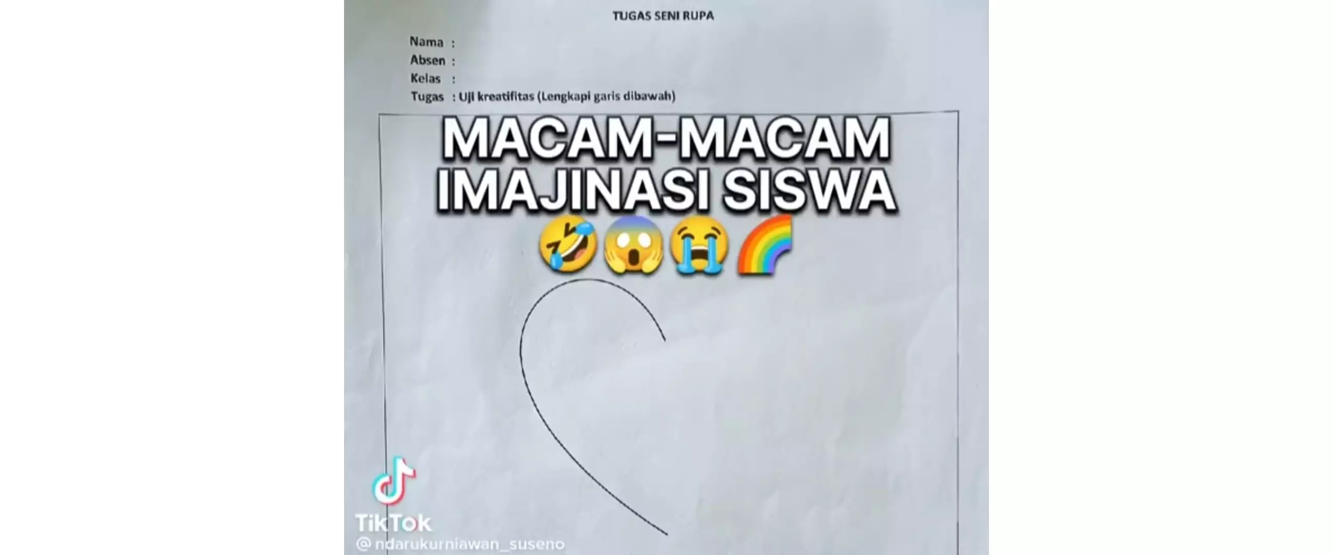 Disuruh gambar dari satu garis, potret tugas seni rupa siswa kelas 1 SMP ini kreatifnya di luar nalar