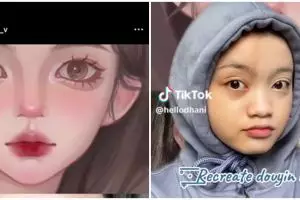 Potret wanita rias wajahnya seperti karakter di komik, skill makeup-nya bikin warganet gigit jari