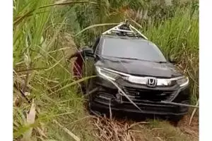 Momen apes mobil Google Maps nyasar berujung nyungsep di kebun warga