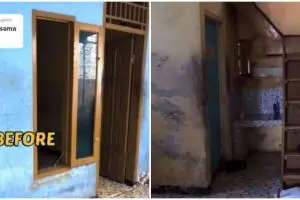 9 Potret kontrakan 3 petak direnovasi jadi hunian homey serba kuning, meski ngejreng tapi nggak norak