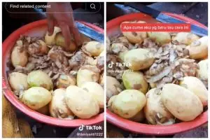 Cara menyimpan kentang kupas ala warganet ini unik banget, tak menghitam meski tanpa direndam air
