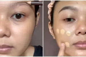 Pakai makeup low budjet di bawah Rp 100 ribu, transformasi wanita dandan flawless ini bikin takjub