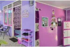 Tak perlu mewah asalkan nyaman, 11 potret rumah panggung serba ungu ini dalamnya estetik pol