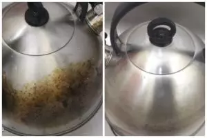 Trik membersihkan noda gosong di bagian luar teko, ampuh pakai 1 bahan dapur