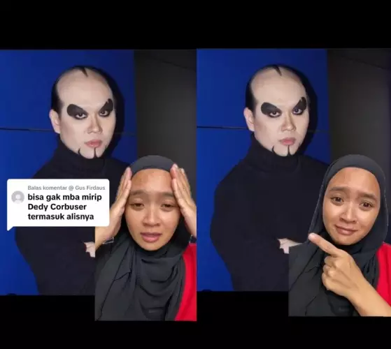 wanita makeup tiru Deddy Corbuzier © TikTok