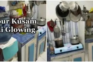 Dapur kusam milik orang tua direnovasi jadi glowing, potret transformasinya bikin lupa bentuk awal