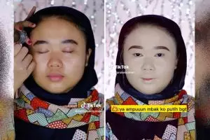 Jangan remehkan makeup dempul tebal, potret wanita dirias jadi pengantin Solo ini hasilnya wow