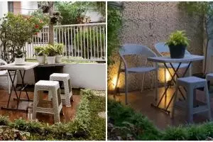 Pakai kursi plastik & meja lipat, ini 7 potret ruang tamu tanpa atap yang bikin tetangga sering datang