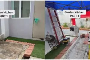Luas terbatas, 9 potret renovasi teras jadi dapur mungil semioutdoor ini bikin lapang