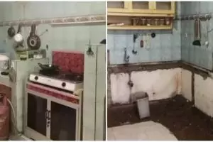 Dapur kampungan direnovasi jadi mewah lengkap dengan kitchen set, hasilnya bisa bikin tetangga iri