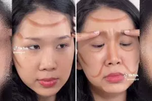 Tampil tua tanpa filter, perubahan wajah wanita usai di-makeup jadi nenek-nenek ini auto bilang 'wow'