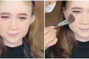 Potret wanita penderita albino dimakeup untuk prewedding, alisnya bikin gagal fokus