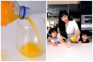 Tanpa blender atau alat peras khusus, ini trik sederhana memeras air jeruk cuma pakai barang bekas