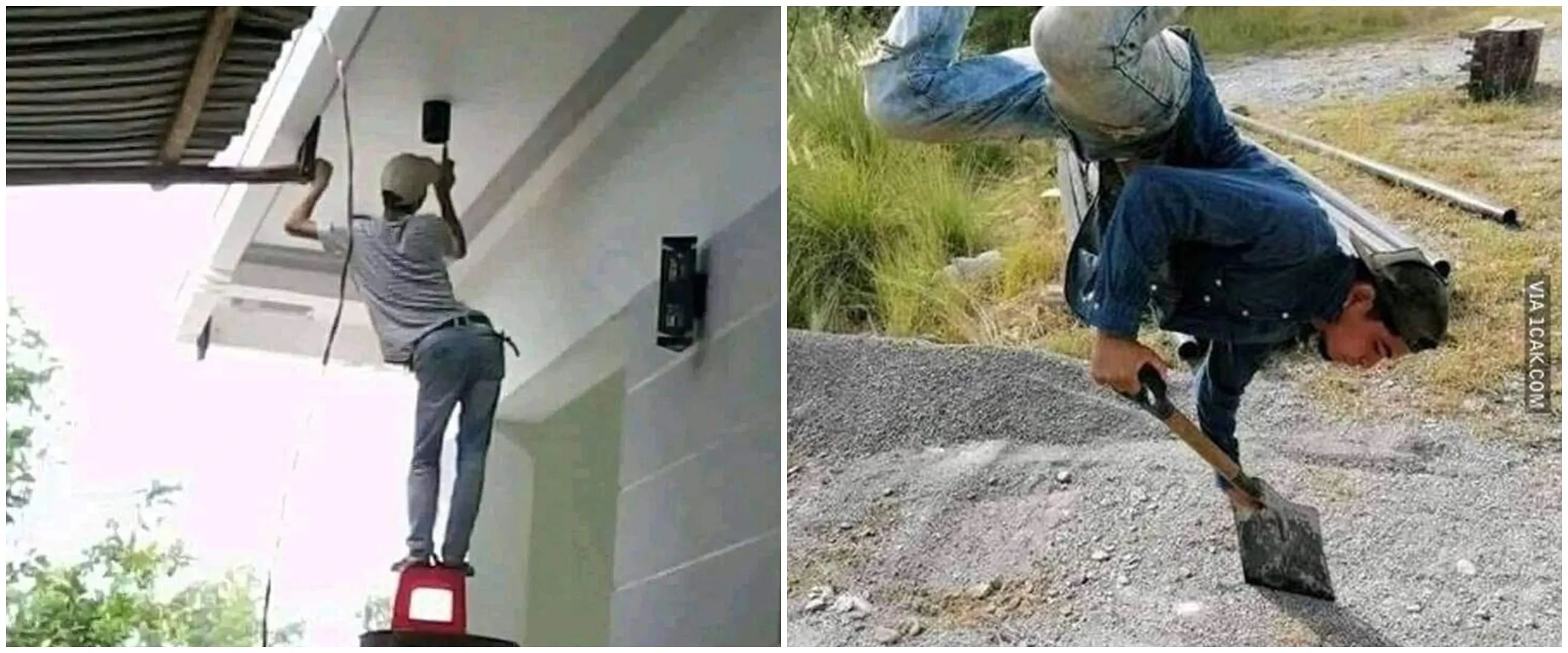 11 Kelakuan nyeleneh tukang bangunan ini bikin nggak habis pikir, mereka belajarnya darimana sih?