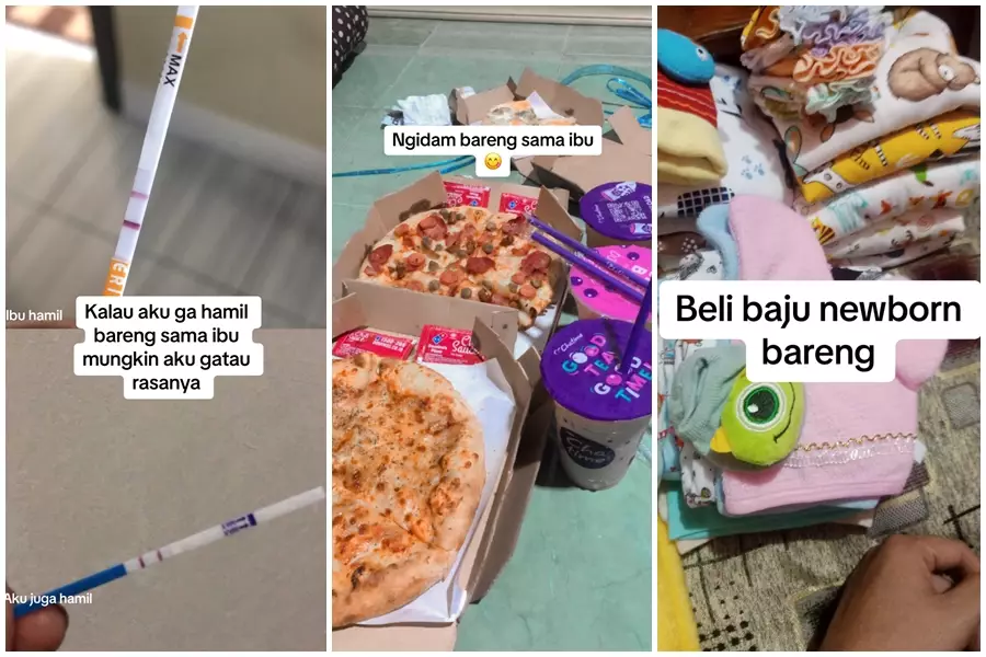 ibu dan anak hamil bareng © TikTok/@yayaptr5 ibu dan anak hamil bareng © TikTok/@yayaptr5