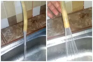 Tak perlu pakai alat khusus, ini cara sulap keran wastafel jadi shower cuci piring modal barang bekas