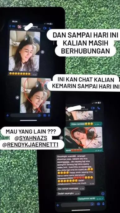 Rendy Kjaernett dan Syahnaz chat © Instagram