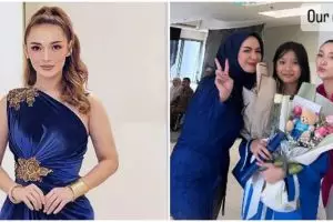 7 Momen Zaskia Gotik hadiri kelulusan putri sambungnya, keakraban dengan Imel PC tuai pujian