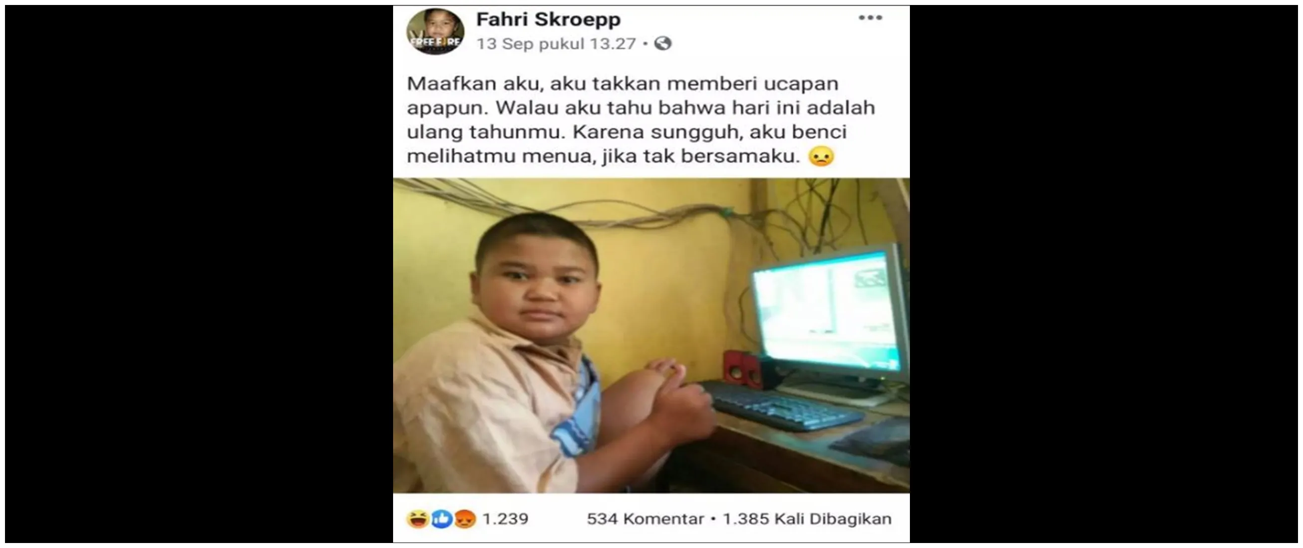 13 Potret kocak status lucu Fahri Skroepp di Facebook ini kata-katanya bikin jomblo merana
