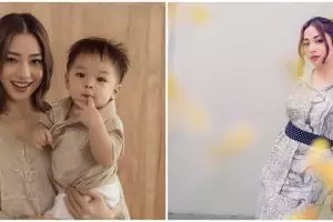 7 Momen Nikita Willy mandikan sang anak ini malah bikin gagal fokus, gayungnya pakai gelas takaran
