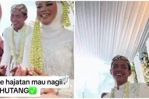 Hadiri kondangan, aksi wanita tagih utang ke pengantin ini bikin melongo