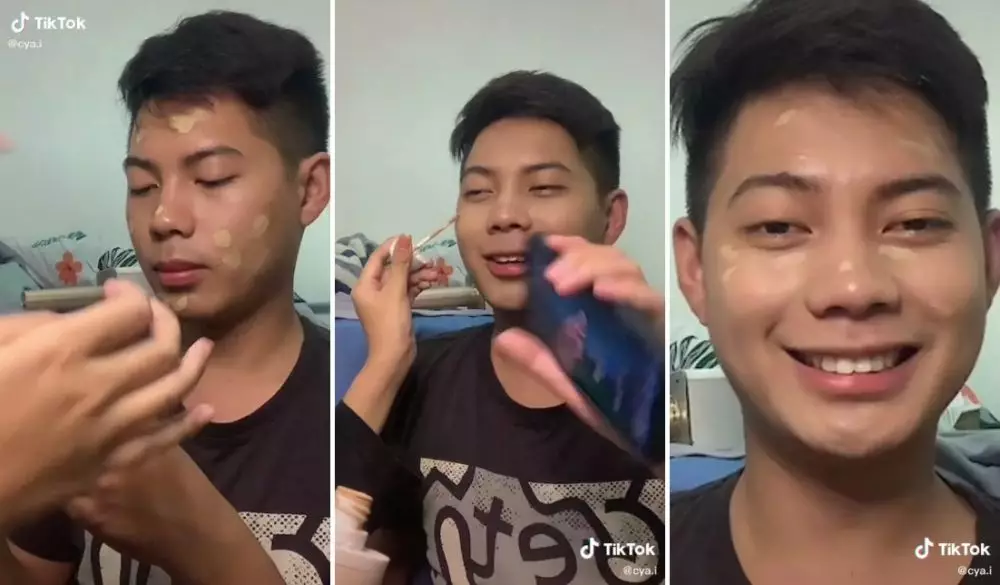 cowok dimakeupin pacarnya © TikTok cowok dimakeupin pacarnya © TikTok