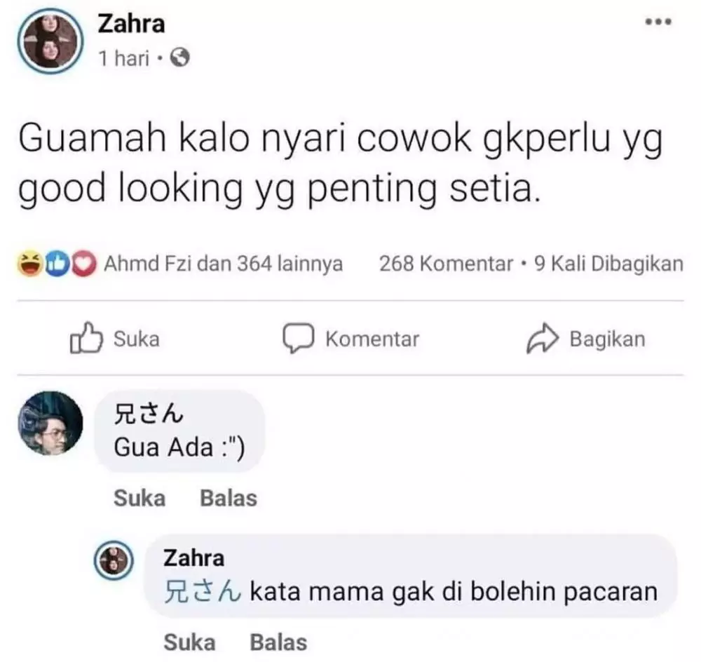 Tanya jawab absurd di Facebook Berbagai sumber