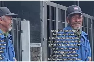 Becaknya dibawa kabur penumpang, potret kakek menangis kebingungan mencarinya ini bikin pilu