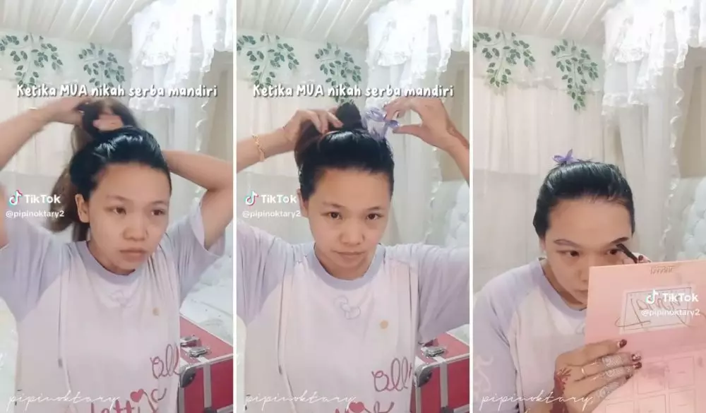 makeup nikahan sendiri © TikTok