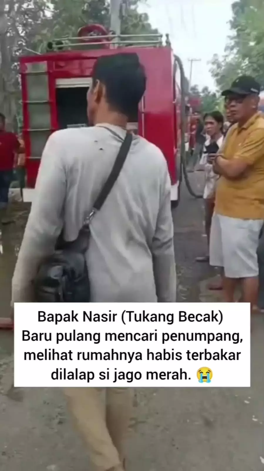 Pilu tukang becak yang rumahnya terbakar habis © Instagram