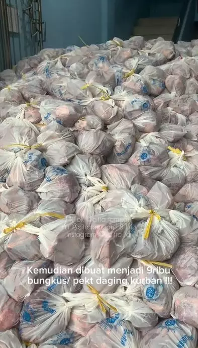 viral penampakan lautan daging qurban TikTok viral penampakan lautan daging qurban TikTok