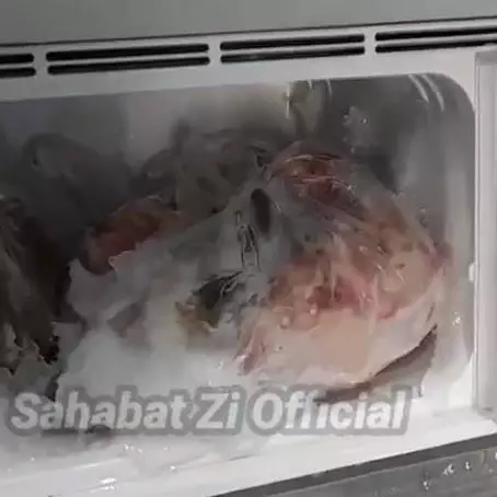 Bukan disiram air panas, begini trik praktis mengambil daging beku di dalam freezer
