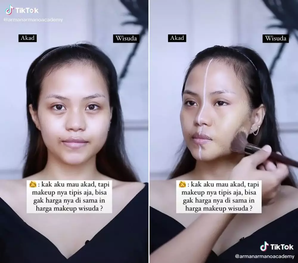 beda makeup wisuda akad © TikTok