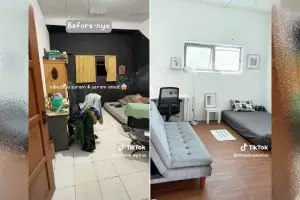 Wanita ini makeover kamar adik ipar dari serem jadi aesthetic black and white, intip 9 potretnya