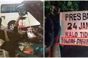 11 Potret kocak pas di bengkel ini cuma ada di Indonesia, bikin nyengir lebar