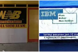 11 Pelesetan merek nama warung ini kocak banget, perlu lihat dua kali baru paham
