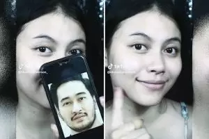 Potret wanita recreate makeup jadi mirip Jeje suami Syahnaz Sadiqah, hasilnya nggak bikin kecewa