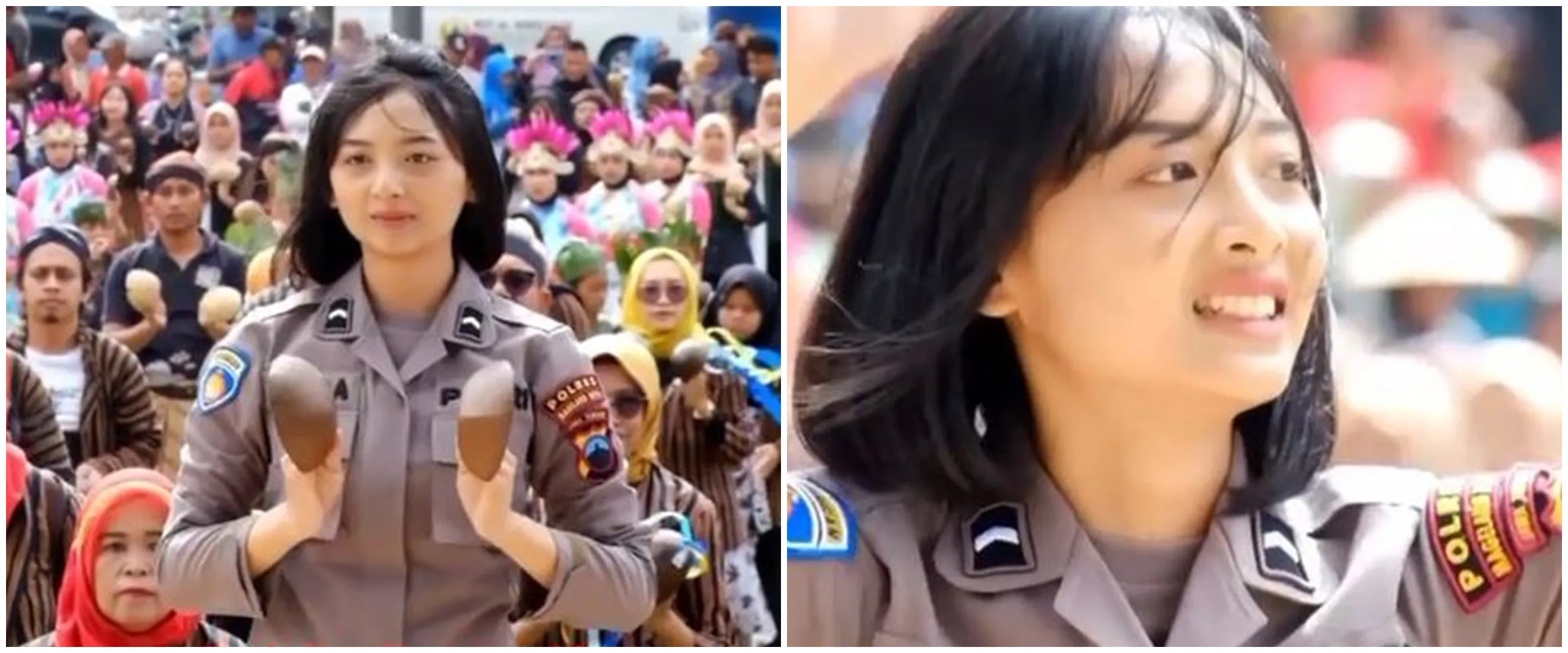 Momen polwan cantik pimpin ribuan orang menari pakai batok kelapa ini viral dan pecahkan rekor MURI