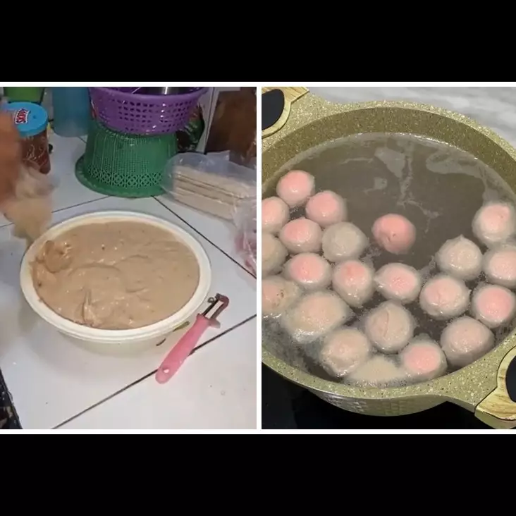 Aksi cerdas warganet mencetak bakso ini lebih cepat dan bentuknya bulat mulus tanpa mengotori tangan