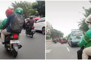 Kejar penumpangnya yang salah naik ojek online, aksi driver kejar-kejaran di jalan ini bikin ngakak