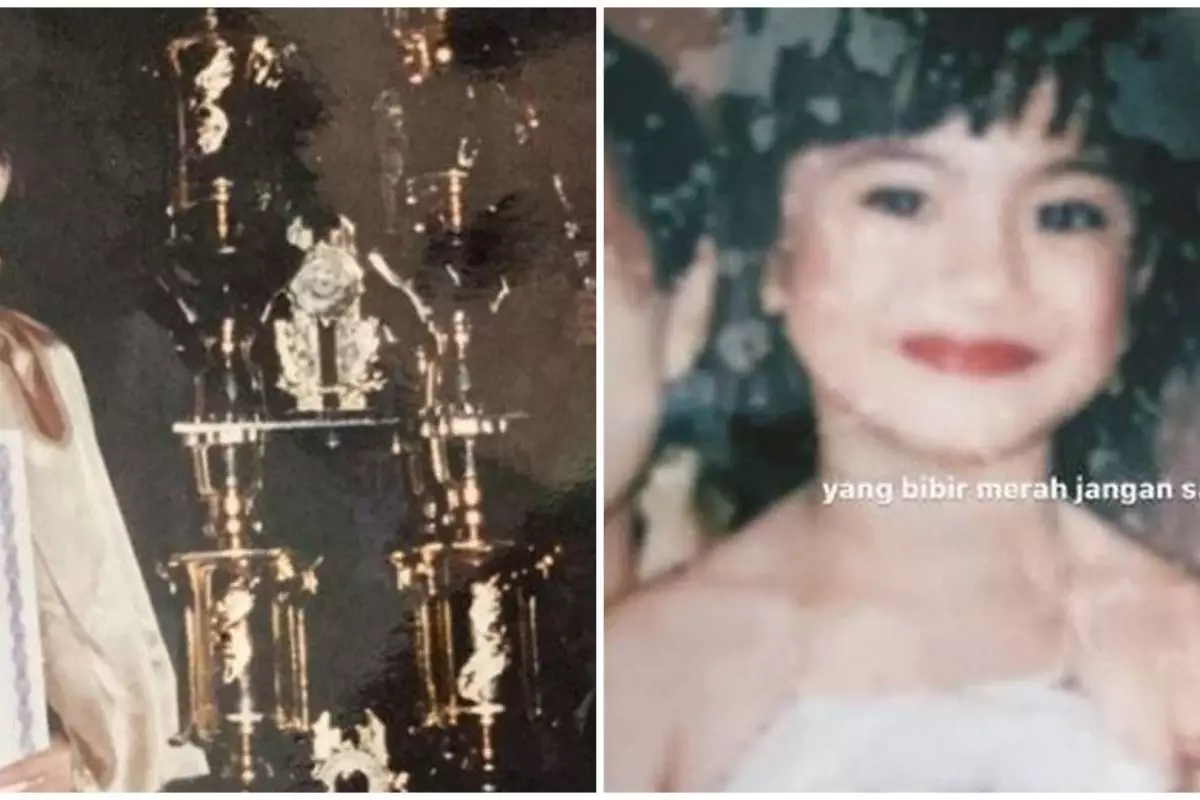 Wajahnya manglingi, begini potret masa kecil 13 seleb saat dirias makeup tebal