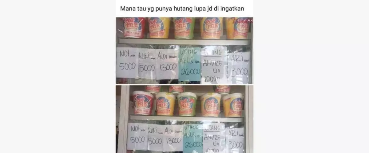 11 Tulisan kocak di etalase warung ini ada yang nyindir pelanggan, bacanya jangan baper