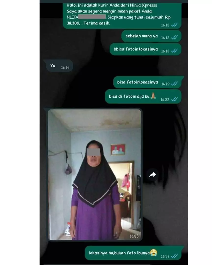 Chat kurir mau antar barang © Twitter