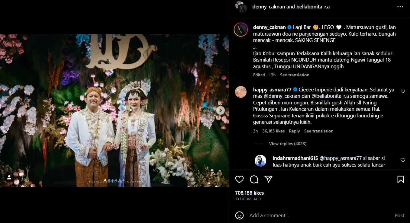Happy Asmara ikut bahagia atas pernikahan Denny Caknan, ketegaran sang biduan bikin fans salut