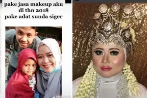 Sempat gagal merias pengantin sunda, MUA ini makeup ulang wanita yang sama tapi hasilnya beda pol
