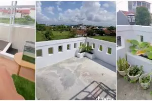 Penampakan balkon di rumah ini bak gang sempit tanpa pembatas tinggi, aksesnya ngeri-ngeri sedap