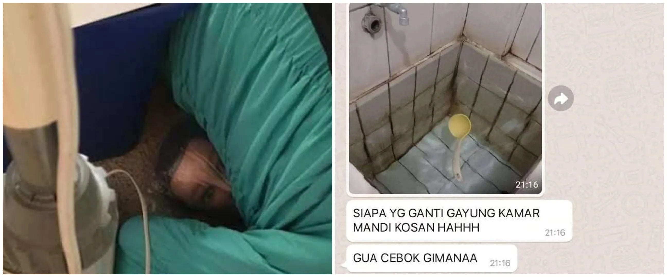 11 Potret kocak jahil ke temen kos ini bikin ngakak tapi kasihan, gayung kamar mandi diganti centong
