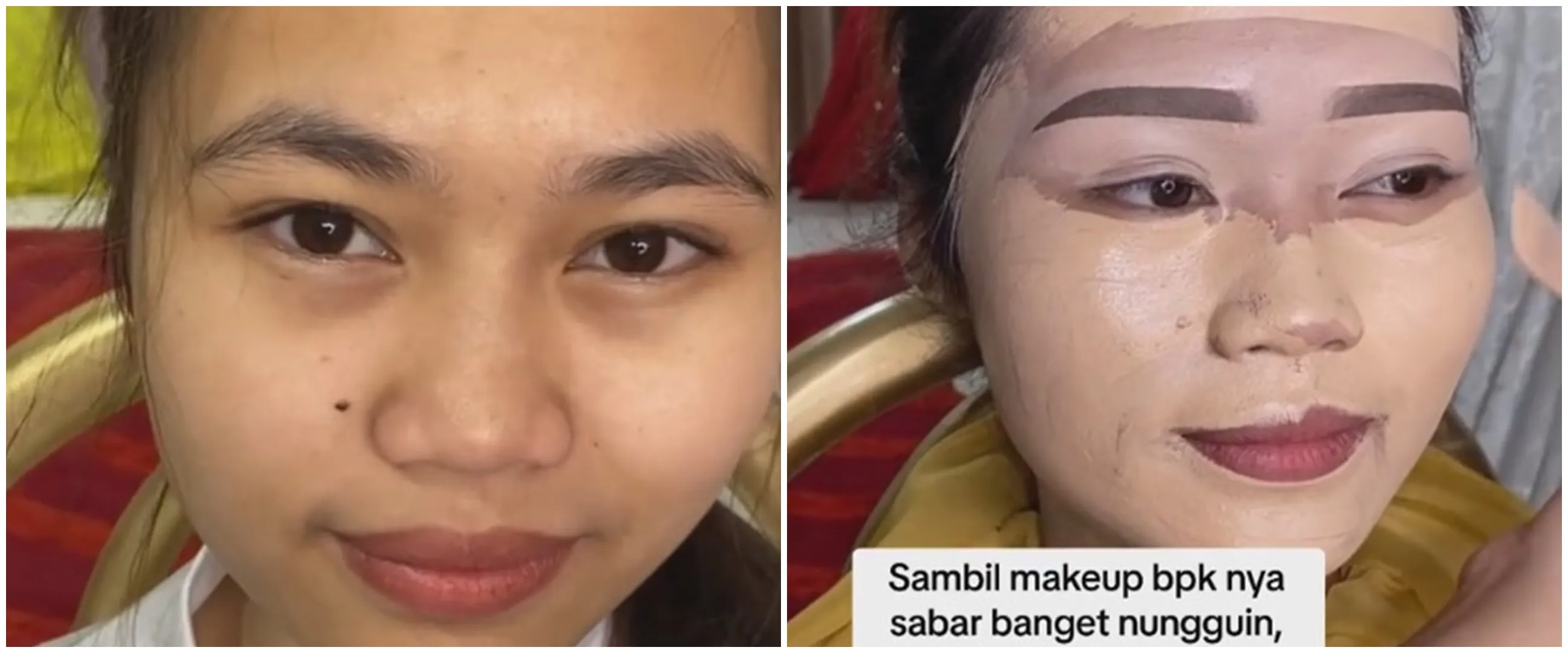 Ayah setia nunggu pengantin wanita di makeup MUA, 7 transformasinya hasil riasannya ini bak barbie