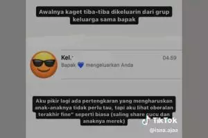 Perempuan ini di-kick dari grup WhatsApp keluarga oleh sang ayah, alasannya bikin terenyuh