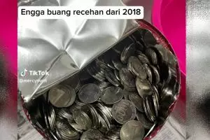 Selalu sisihkan duit receh dari 2018, pasangan suami istri ini bisa beli mesin cuci satu tabung